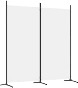 vidaXL 2 Tlg Paravent Wei&szlig; 175x180 cm Stoff 350258