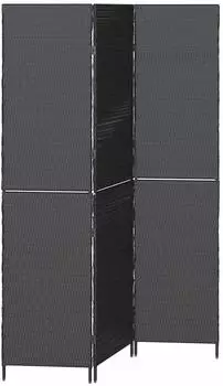 vidaXL Raumteiler Schwarz 146 x 180 cm Poly-Rattan 42003668
