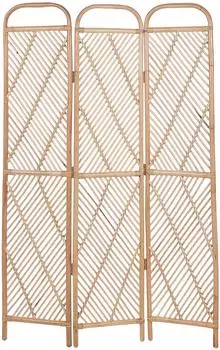 Beliani Cosenza Paravent 3-teilig, Rattan, 106x180cm