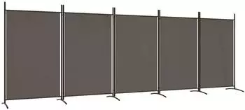 vidaXL 5 Tlg Paravent Anthrazit 433x180 cm Stoff 350268