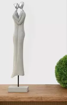 Moritz Skulptur "Nähe" Mangoholz/Alu, handgefertigt, 64,5x14x9cm (FFG-2121)