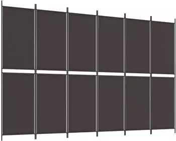 vidaXL 6 Tlg Paravent Braun 300x200 cm Stoff 350239