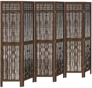 vidaXL 6 Tlg Raumteiler Dunkelbraun Massivholz Paulownia 358665