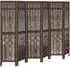 vidaXL 6 Tlg Raumteiler Dunkelbraun Massivholz Paulownia 358665
