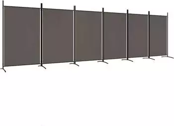vidaXL 6 Tlg Paravent Anthrazit 520x180 cm Stoff 350272