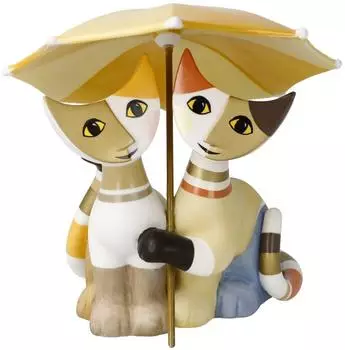 Goebel Katzenfigur &bdquo;Amici Sotto l'ombrello" Rosina Wachtmeister (31-400-90-1)