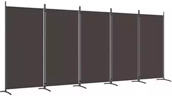 vidaXL 5 Tlg Paravent Braun 433x180 cm Stoff 350267