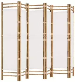 vidaXL 6 Tlg Paravent Faltbar 240 cm Bambus und Canvas 350626