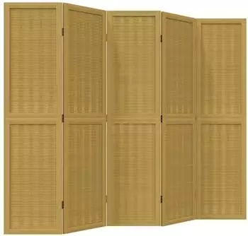vidaXL 5 Tlg Raumteiler Braun Massivholz Paulownia 358821