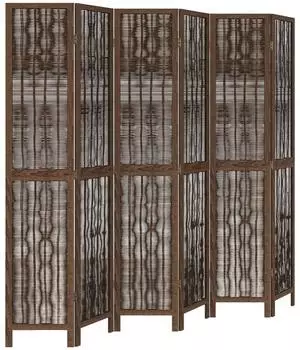 vidaXL 6 Tlg Raumteiler Dunkelbraun Massivholz Paulownia 358667