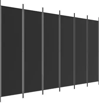 vidaXL 6 Tlg Paravent Schwarz 300x200 cm Stoff 350193