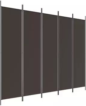 vidaXL 5 Tlg Paravent Braun 250x200 cm Stoff 350187