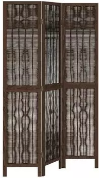 vidaXL 3 Tlg Raumteiler Dunkelbraun Massivholz Paulownia 358654