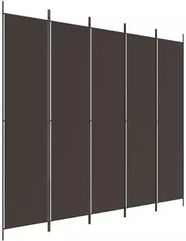 vidaXL 5 Tlg Paravent Braun 250x220 cm Stoff 350203
