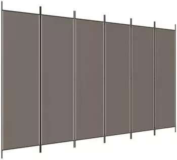 vidaXL 6 Tlg Paravent Anthrazit 300x220 cm Stoff 350208