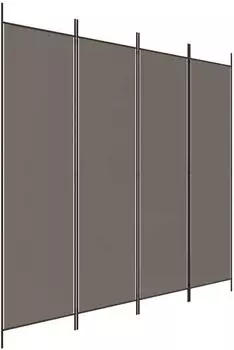 vidaXL 4 Tlg Paravent Anthrazit 698x180 cm Stoff 350284
