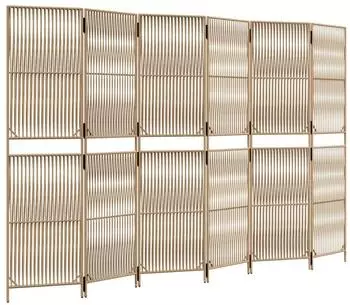 vidaXL Paravent 6 Tlg Beige Poly Rattan 365387