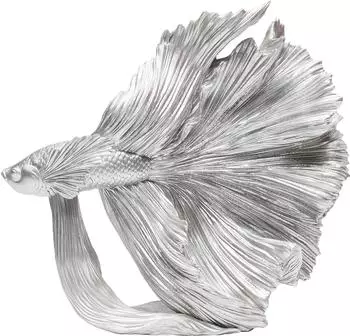 KARE Deko Figur Betta Fish Silber Klein
