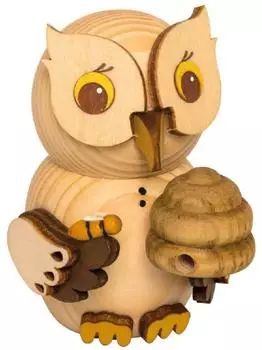 Kuhnert Mini-Eule Imker Holzfigur, Erzgebirge, 7cm (37360)