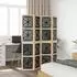 vidaXL 4 Tlg Raumteiler Braun und Schwarz Massivholz Paulownia 358802