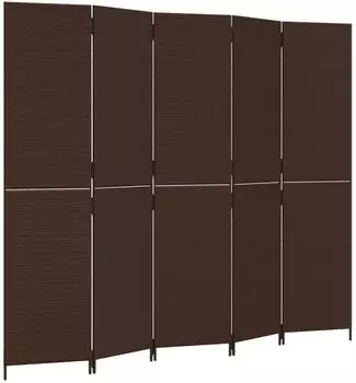 vidaXL Paravent 5 Tlg Braun Poly Rattan 365365