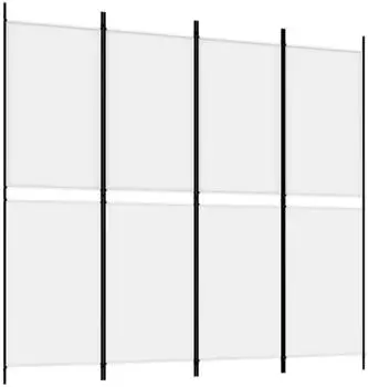 vidaXL 4 Tlg Paravent Wei&szlig; 200x180 cm Stoff 350214