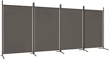 vidaXL 4 Tlg Paravent Anthrazit 346x180 cm Stoff 350264