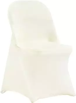 VEVOR Klappstuhllbez&uuml;ge Spandex Elfenbeinwei&szlig;, 50er-Set (RD-VV-21)