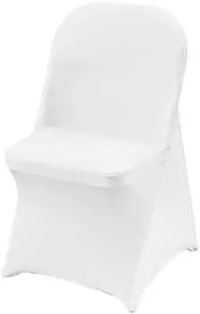 VEVOR Klappstuhllbezüge Spandex, Weiß, 100 Stück (RD-VV-22)