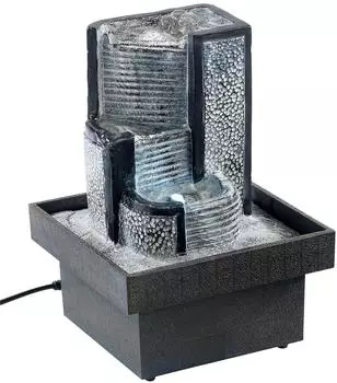 infactory Zimmerbrunnen "Himmelstreppe" mit Pumpe und LED, 18cm (NC9157-944)