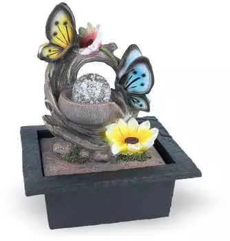 Lemodo Tischbrunnen Schmetterling mit LED-Beleuchtung (NA015)