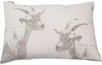 David Fussenegger Silvretta 'Ziegen' Kissenhülle 40x60cm, rauch