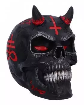 Nemesis Now Infernal Skull Dekoartikel, Polyresin, schwarz/rot (B6196W2)