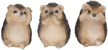 Nemesis Now Three Wise Hedgehogs Figur, braun, 9cm (U2932H7)