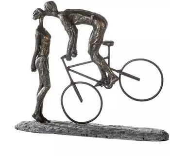 Casablanca by Gilde Skulptur "Kiss Me" Poly, bronzefarben, Basis dunkelgrau (79621)