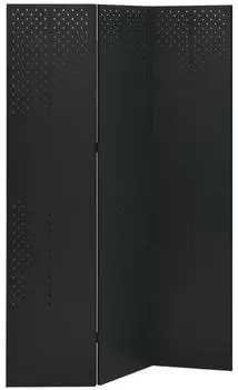 vidaXL Raumteiler 3-teilig Stahl schwarz 120x180cm