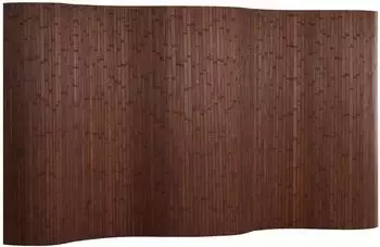 Homestyle4u Paravent Bambus, dunkelbraun, Wellenform, 145x250cm (3138)