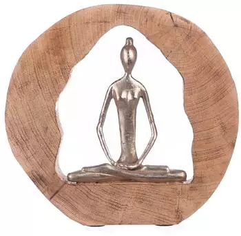 Casablanca Skulptur "Health" Metall & Mangoholz, 27cm (81020)