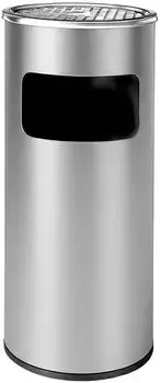 Relaxdays Standaschenbecher mit Inneneimer 30l, silber