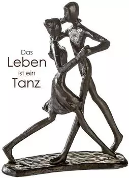 Casablanca by Gilde Skulptur "Dancing" Eisen geb&uuml;rstet, 17cm (74608)
