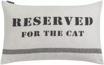 David Fussenegger Kissenhülle Nova „Reserved for the Cat" 40x60cm, rohweiß (8377/60)