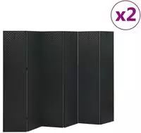 6-tlg. Raumteiler 2 Stk. Schwarz 240x180 Cm Stahl Vidaxl