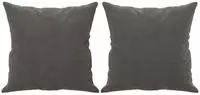 vidaXL Zierkissen 2 Stk. Dunkelgrau 40x40 cm Samt