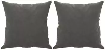 vidaXL Zierkissen 2 Stk., Samt, dunkelgrau, 40x40cm (349486)