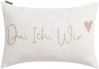 David Fussenegger Silvretta Kissenhülle „Du Ich Wir" rohweiß, 40x60cm
