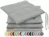 ZOLLNER Stuhlkissen 4er-Set 40x40x3cm grau-weiß gestreift, Polyester, mit Bändern