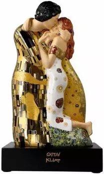 Goebel Gustav Klimt „Der Kuss" Figur, Porzellan, 33cm (66-488-94-1)
