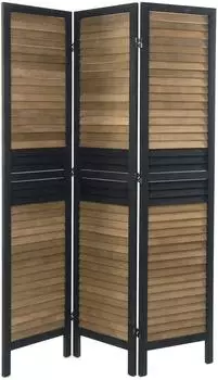 Xtradefactory Paravent "Chalet" 3-teilig, 170x40cm, braun