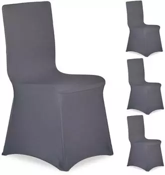 Relaxdays Stuhlhussen Stretch Banketstuhl 12er-Set, anthrazit