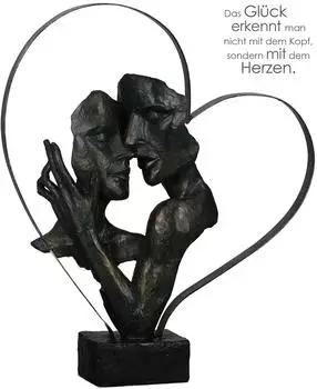 Casablanca Essential Skulptur P&auml;rchen mit Herz, bronzefarben, H. 37cm (89312)